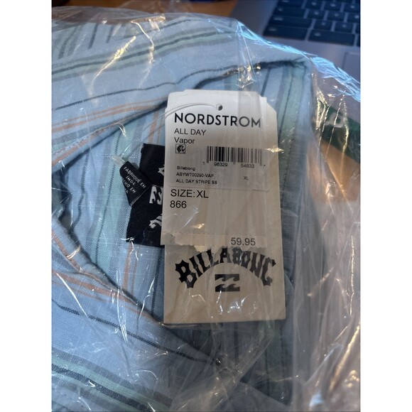 Billabong Mens All Day Jacquard Short Sleeve Button Up X-Large Easter - Picture 7 of 7